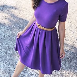 Purple Fit & Flare Swing Amelia Dress LulaRoe